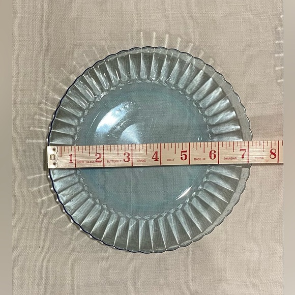 Vintage 2 Forte Crisa Mexico glass plates -Blue Azure dessert/salad baby shower - Picture 4 of 4